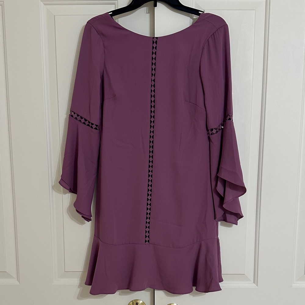 White House Black Market Plum Long Sleeve Dress